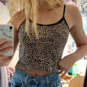 cheetah leopard brandy melville crop tank top